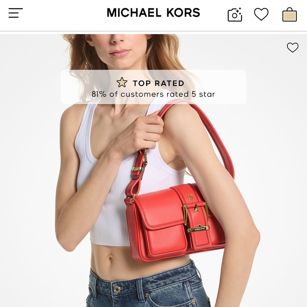 NEW Michael Kors Colby Medium Leather Shoulder Bag - Picture 2 of 8